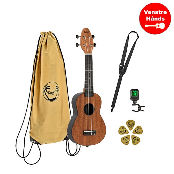 Ortega Keiki K2 "Mahogany" Sopran Ukulele Pack - Venstrehånds