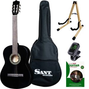 Sant CL-50L-BK spansk venstrehånds-guitar sort, pakkeløsning