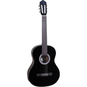 Santana B8 BK EQ LEFT v2 spansk-guitar, venstrehåndet sort